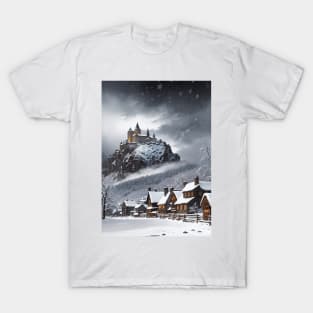 Graphic of a Winter Village in Barovia T-Shirt